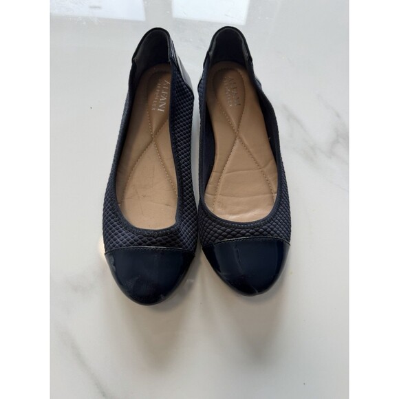 Alfani Shoes - Alfani Stepflex Women’s 7M Navy Quilted Ballet Flats Patent Cap Toe Comfort